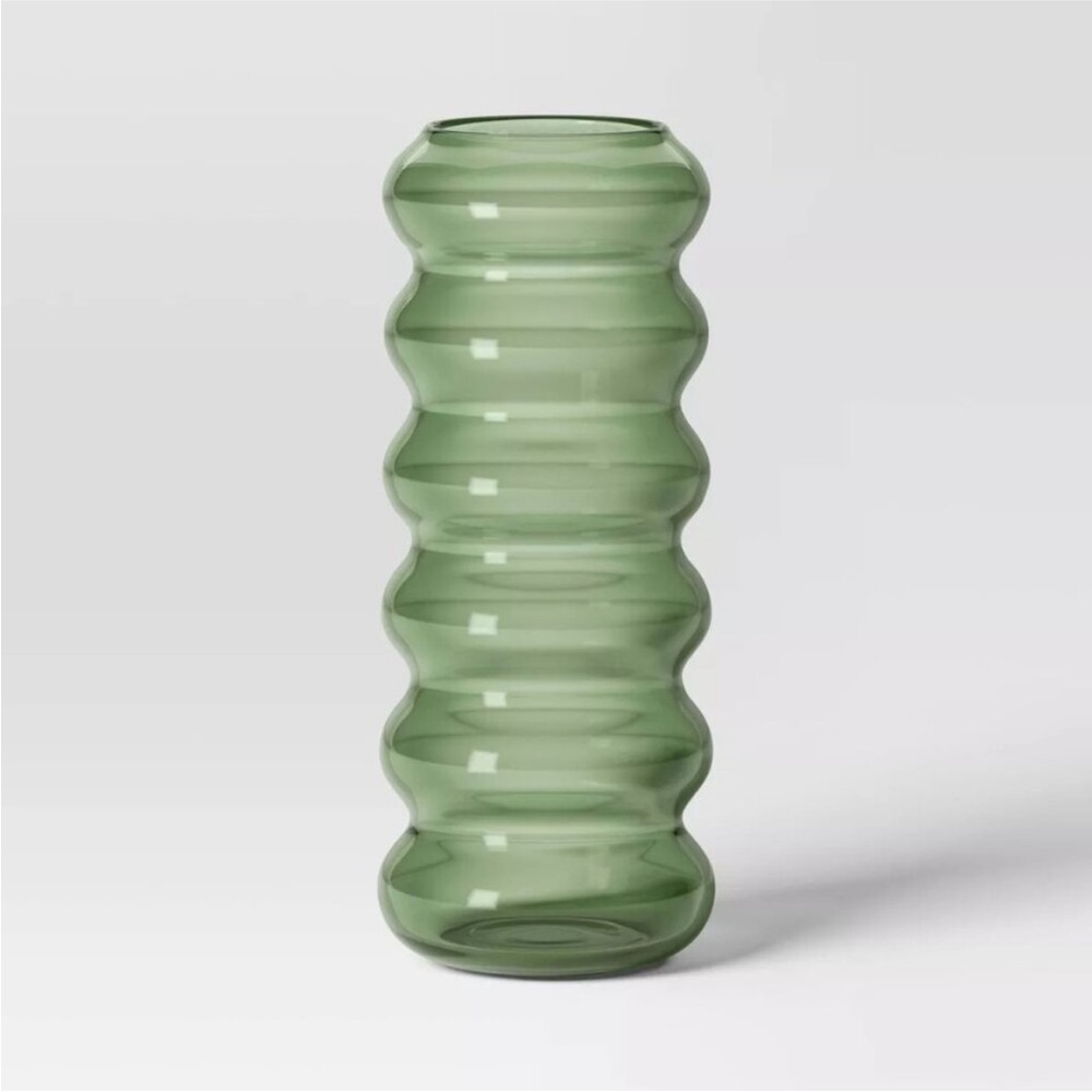 Room Essentials Bubble Vase Green Glass